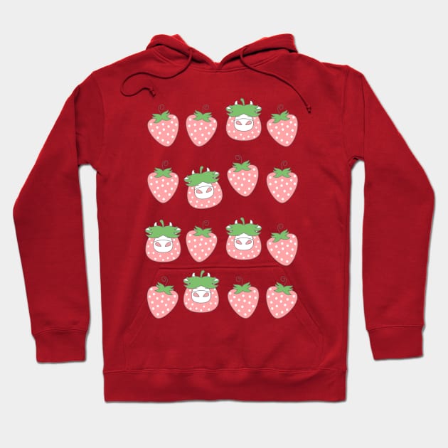 Strawberry Cow Hoodie by LulululuPainting